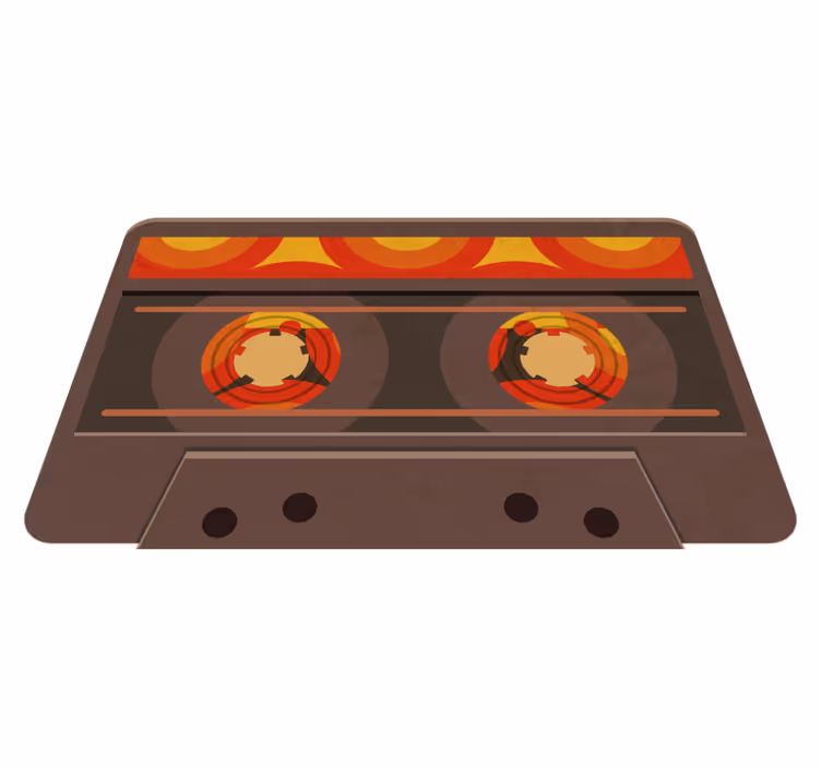 Retro cassette-illustratie vinyl tapijt modern - TenStickers