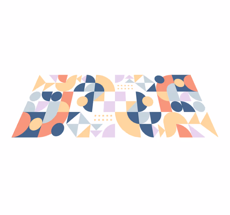 Abstracte vormen spelen vinyl tapijt geometrisch - TenStickers