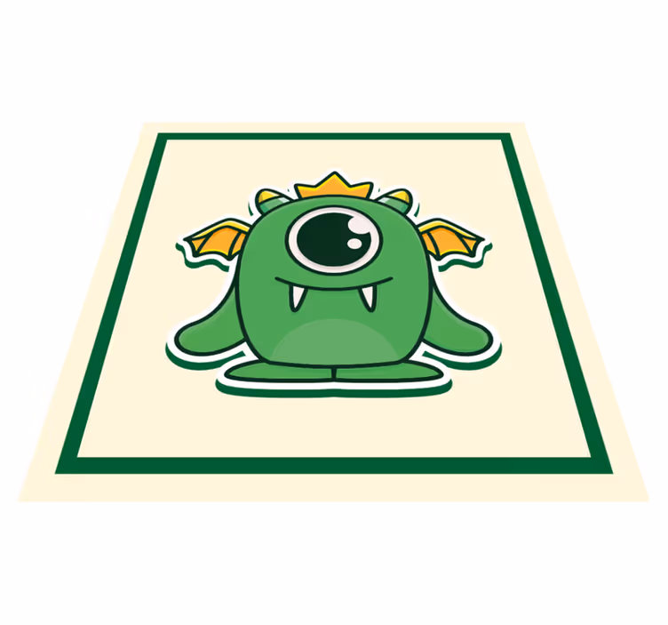 Groen babymonster vinyl tapijt voor meer kinderen - TenStickers