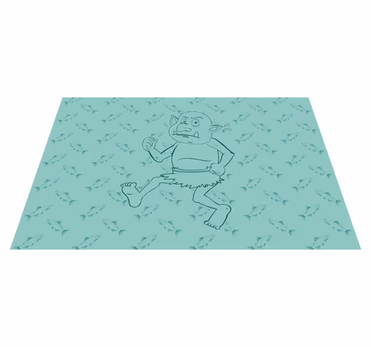 Weggelopen tekenfilmfiguur vinyl tapijt voor meer kinderen - TenStickers