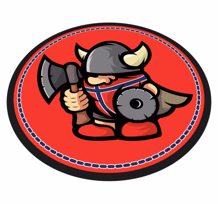 Viking krijger embleem vinyl tapijt voor meer kinderen - TenStickers