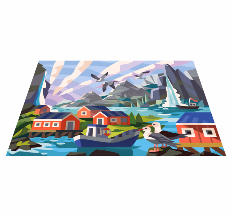 Noorse kust vinyl tapijt natuur - TenStickers