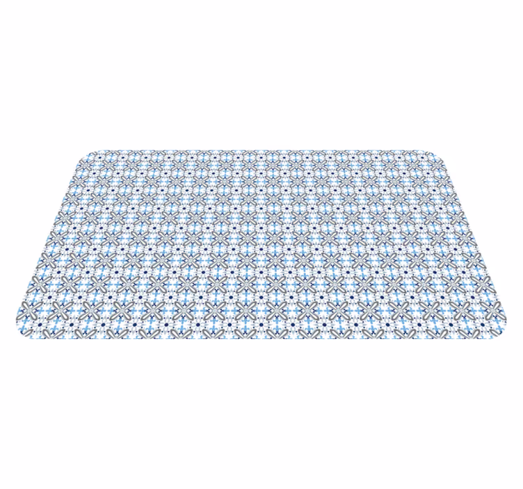 Azuurblauwe elegante opstelling vinyl tapijt mozaïek - TenStickers