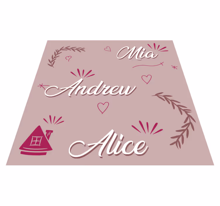 Aangepaste familieleden vinyl tapijt ontvangst hal - TenStickers