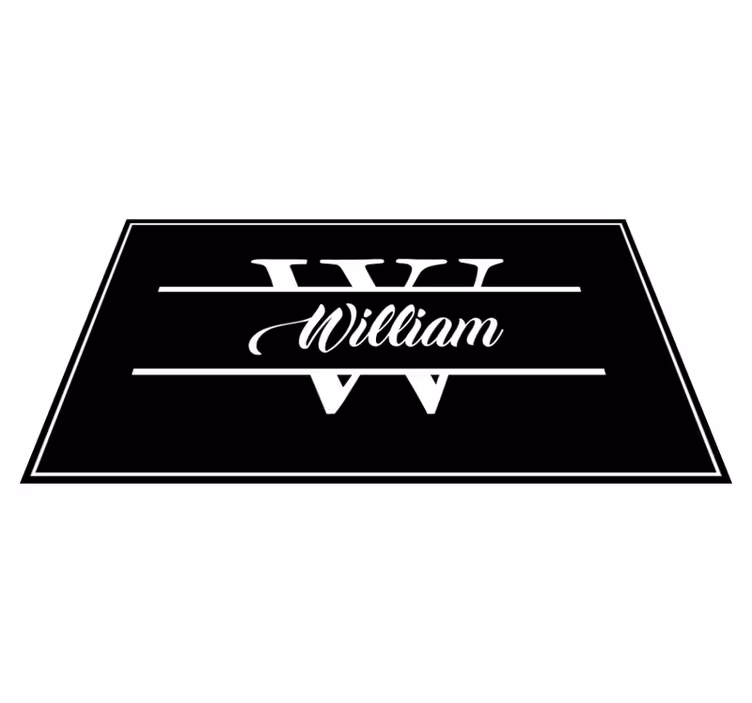 Elegante aangepaste naam en initiaal vinyl tapijt modern - TenStickers