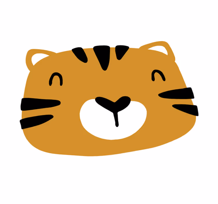 Speels tijgergezicht vinyl tapijt baby - TenStickers