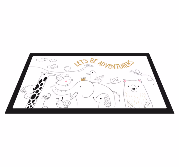 Dierenavontuurscène vinyl tapijt baby - TenStickers
