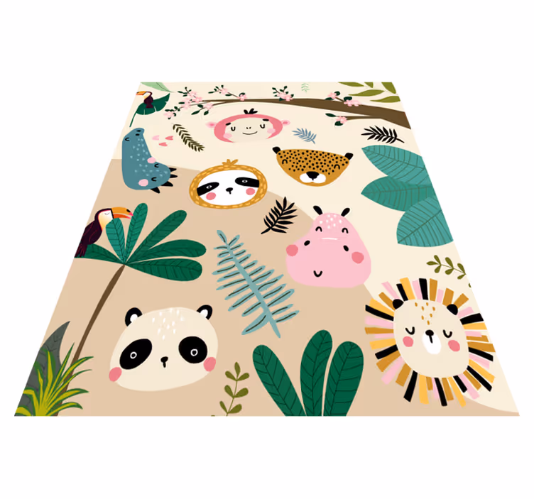 Patroon voor dierenvrienden vinyl tapijt baby - TenStickers