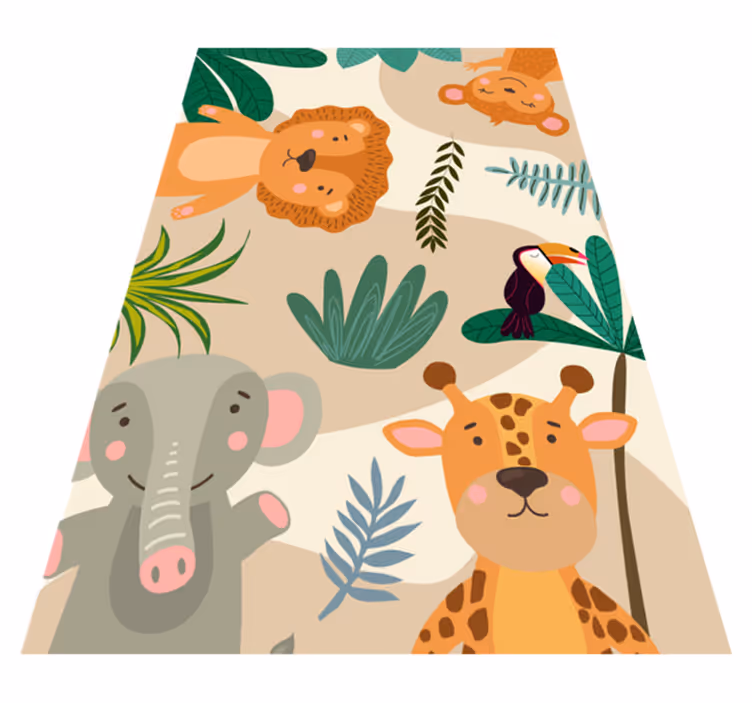 Safari jungle vrienden vinyl tapijt baby - TenStickers