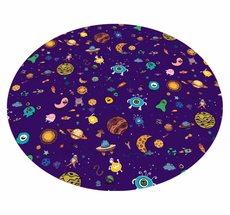 Kosmische wezensavontuur vinyl tapijt voor meer kinderen - TenStickers
