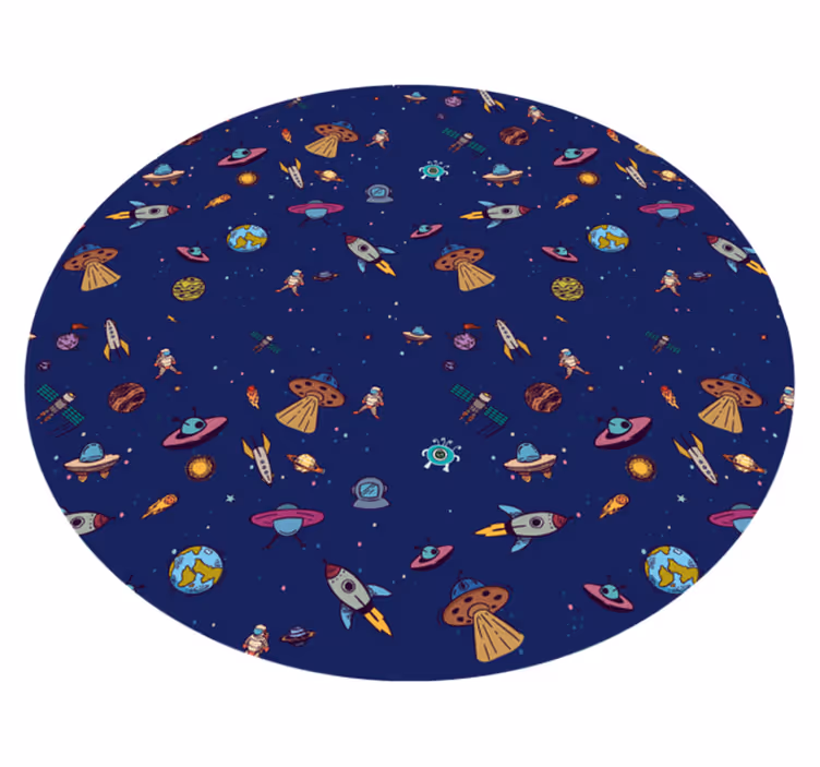 Kosmisch expeditieconcept vinyl tapijt voor meer kinderen - TenStickers
