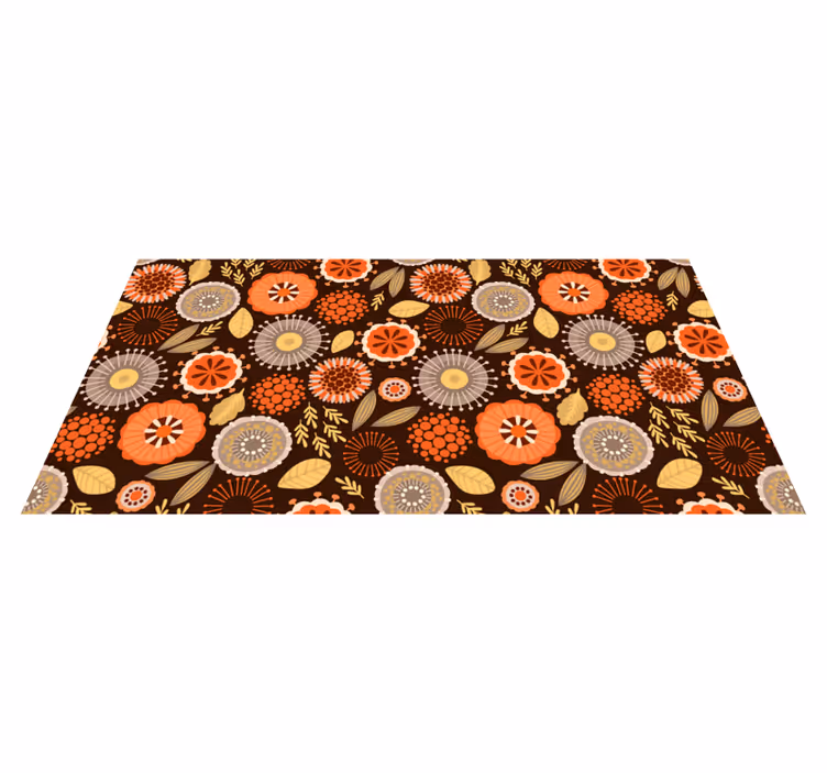 Kleurrijk bloemstuk vinyl vloerkleed keuken - TenStickers