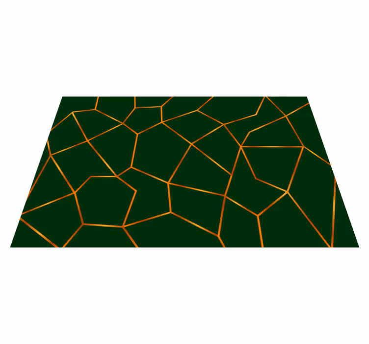 Groen geometrisch patroon marmeren vinyl tapijt - TenStickers