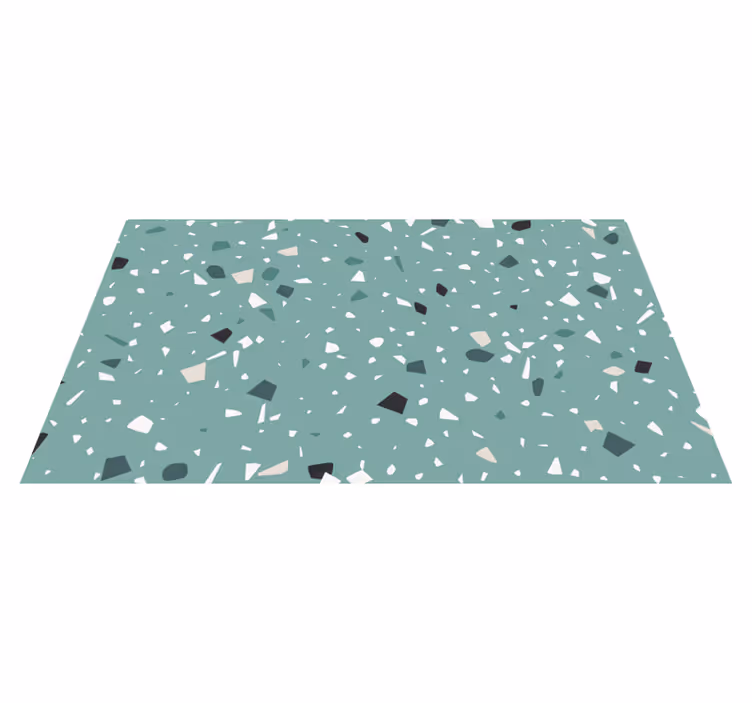 Groene terrazzo stijl vinyl tapijt stenenstructuur - TenStickers