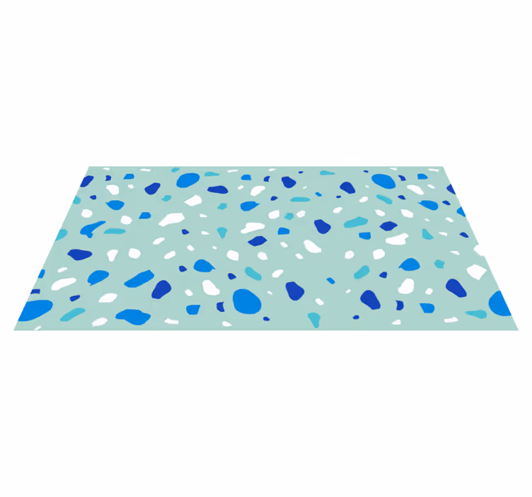 Blauwe terrazzo vinyl tapijt andere textuur - TenStickers