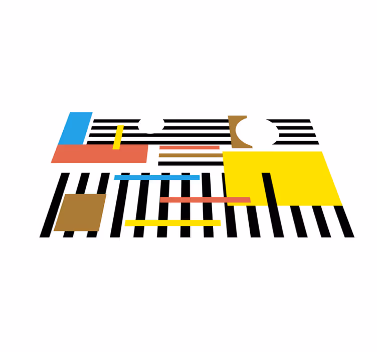 Kleurrijke gestreepte patronen vinyl tapijt modern - TenStickers