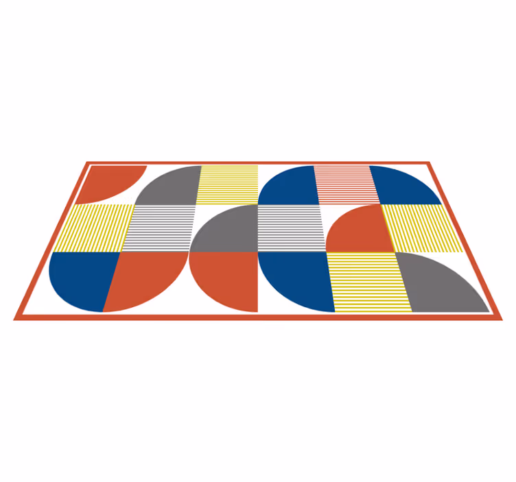 Levendige abstracte figuren vinyl tapijt geometrisch - TenStickers