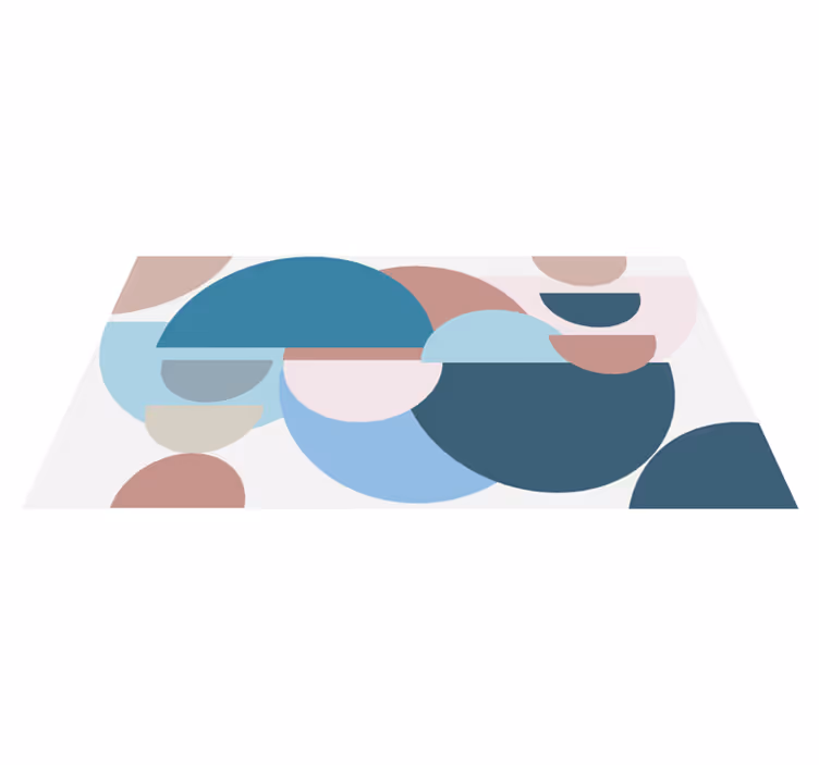 Variatie in ronde vormen vinyl tapijt geometrisch - TenStickers