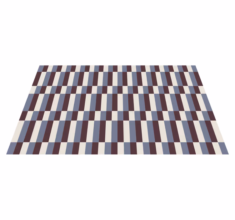 Kleurblok vinyl tapijt met strepen - TenStickers