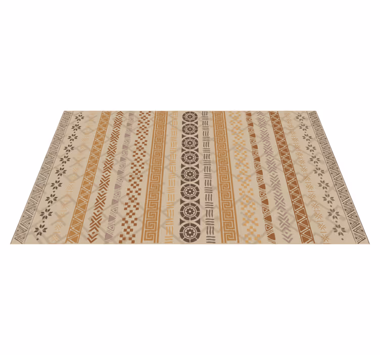Aardse geometrische vinyl vloerkleed keuken - TenStickers