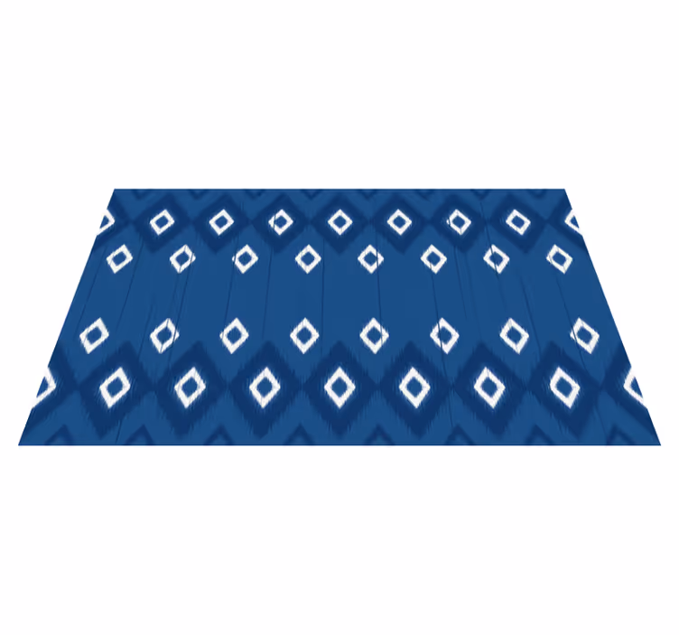 Marineblauwe diamanten vinyl tapijt geometrisch - TenStickers