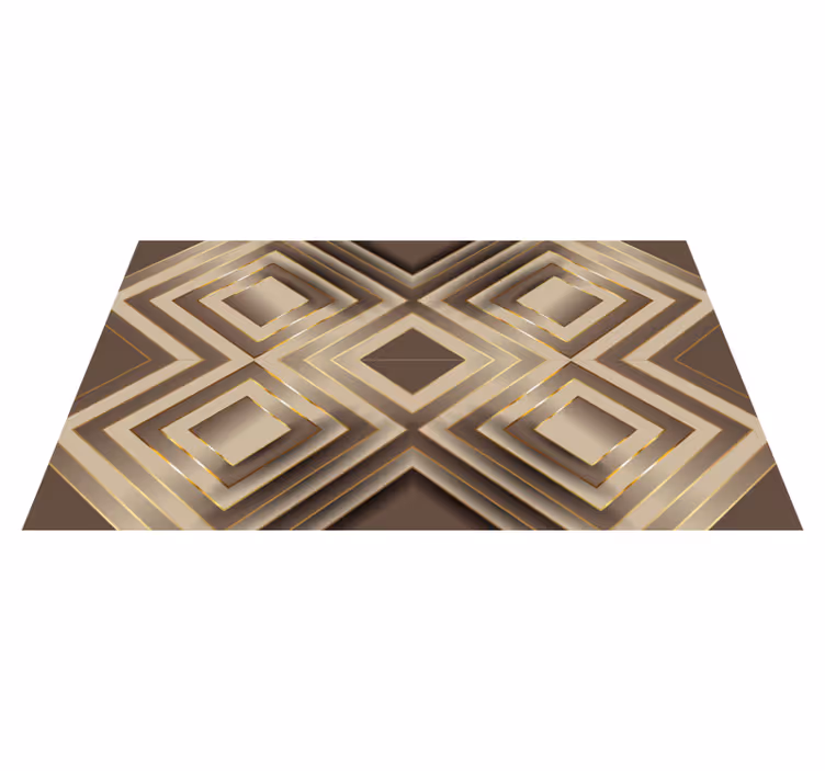 Elegante geometrische compositie vinyl vloerkleed keuken - TenStickers
