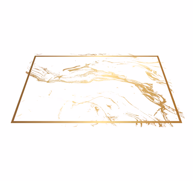 Wit en goud marmereffect vinyl vloerkleed keuken - TenStickers