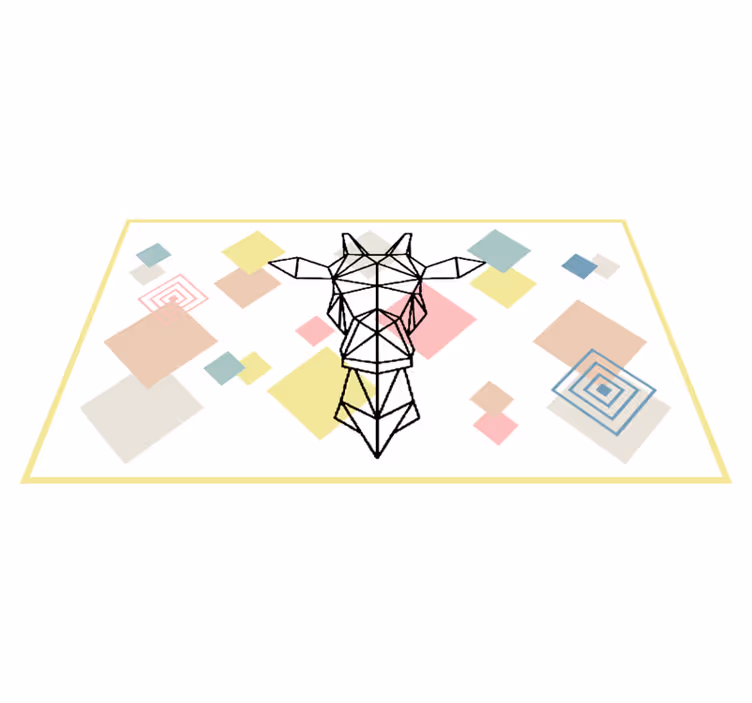 Abstracte origami giraf vinyl tapijt tiener - TenStickers