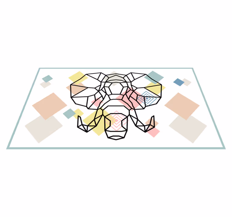 Origiami olifantenkop vinyl tapijt modern - TenStickers