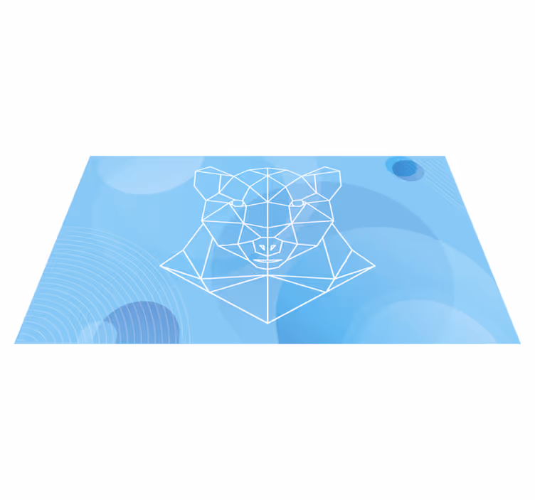 Geometrische beren omtrek dieren vinyl tapijt - TenStickers