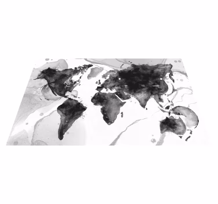 Abstracte kaartillustratie vinyl tapijt wereldkaart - TenStickers