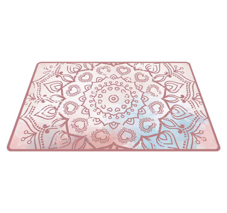 Delicaat paars ontwerp vinyl tapijt mandala - TenStickers