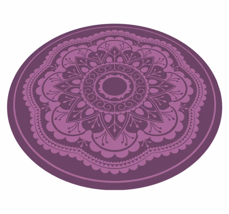 Paars cirkelvormig ontwerp vinyl tapijt mandala - TenStickers