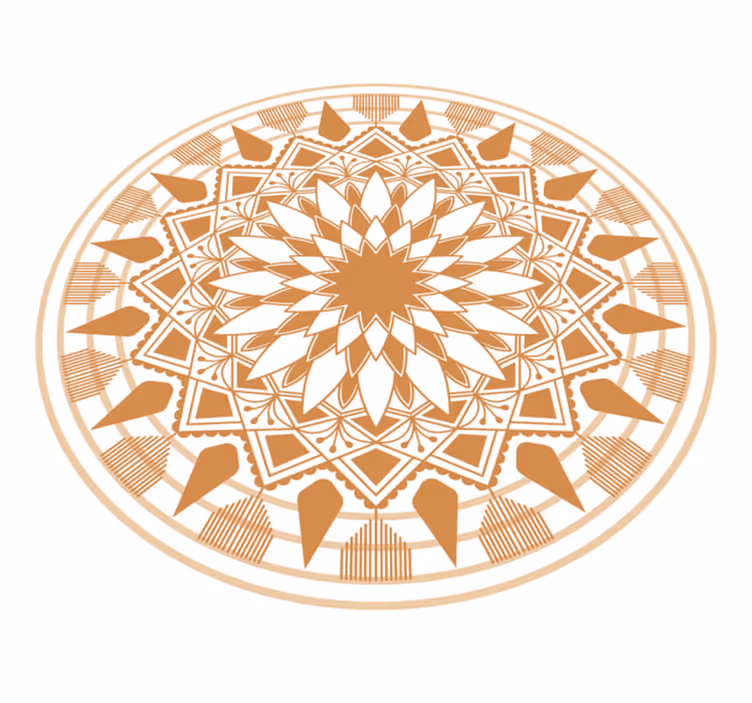 Complexe geometrische opstelling vinyl tapijt mandala - TenStickers