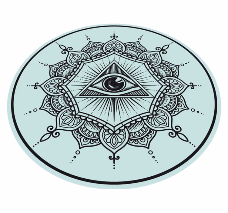 Alziend oog vinyl tapijt mandala - TenStickers