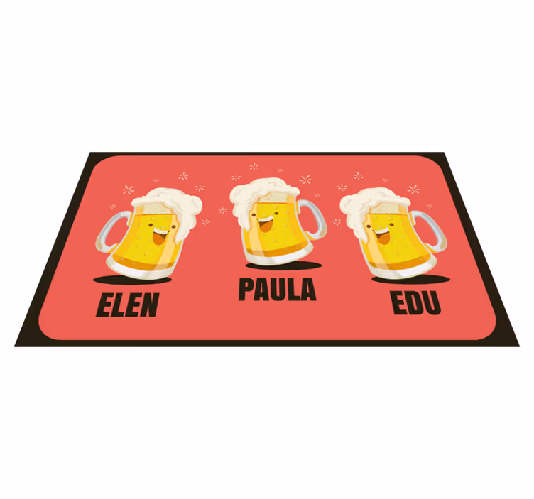 Aangepaste bierpullen vinyl tapijt ontvangst hal - TenStickers