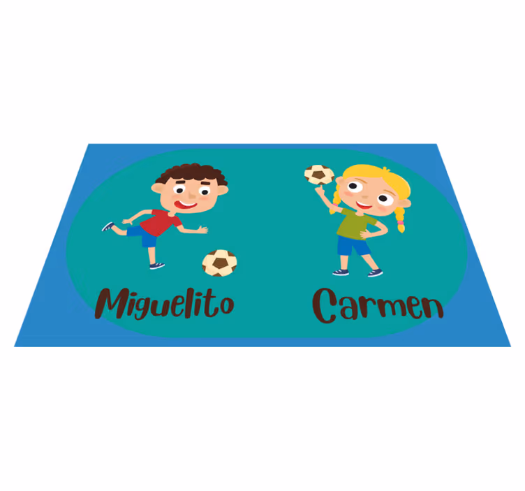 Vinyl tapijt voor meer kinderen voetballende naam - TenStickers