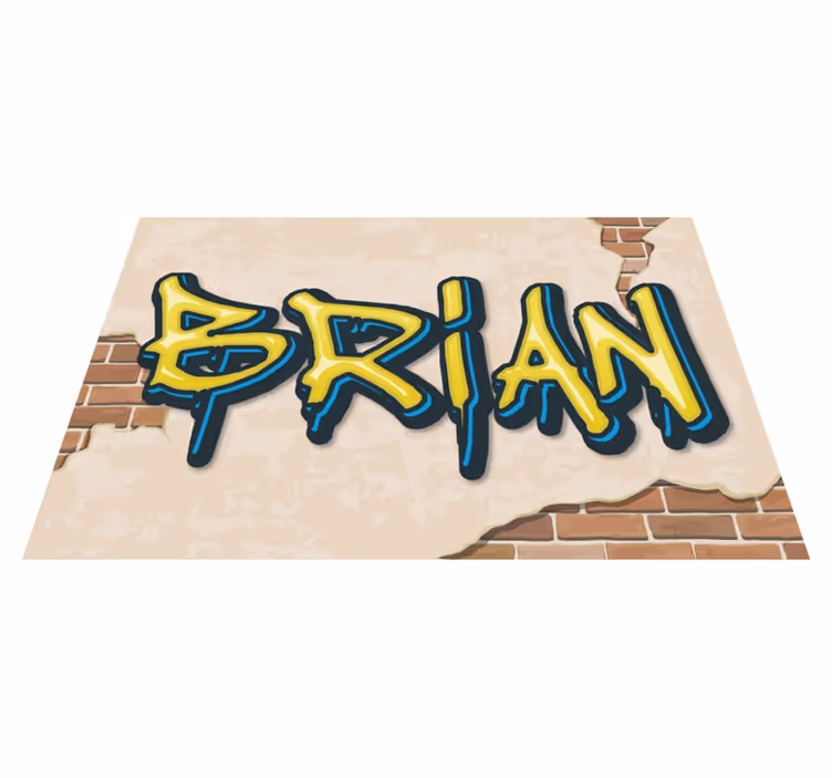 Graffiti stijl naam vinyl tapijt tiener - TenStickers
