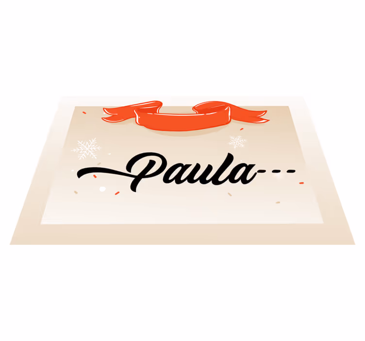 Beige ontwerp aangepaste naam vinyl tapijt kerstmis - TenStickers