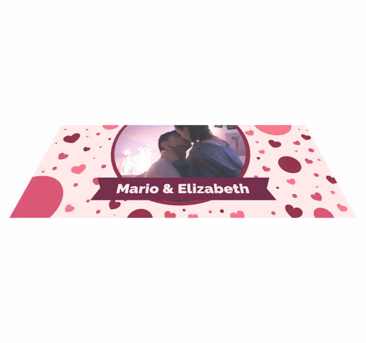 Gepersonaliseerde liefdesfoto vinyl tapijt slaapkamer - TenStickers
