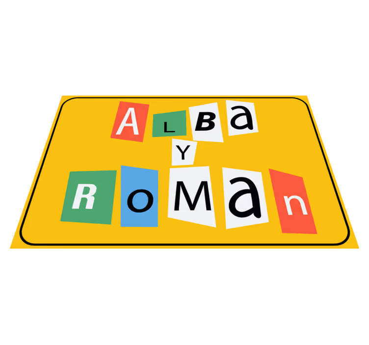 Puzzelstukjes voor koppel vinyl tapijt met naam - TenStickers
