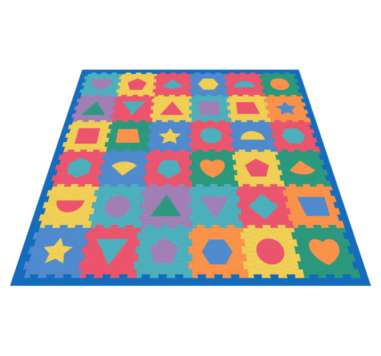 Kleurrijke puzzelimitatie vinyl tapijt baby - TenStickers