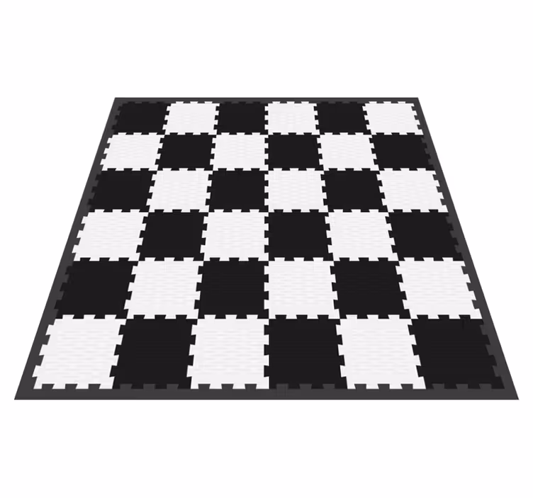 Dambordontwerp vinyl tapijt geometrisch - TenStickers
