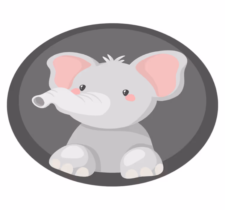 Baby olifantenslurf vinyl tapijt kind - TenStickers