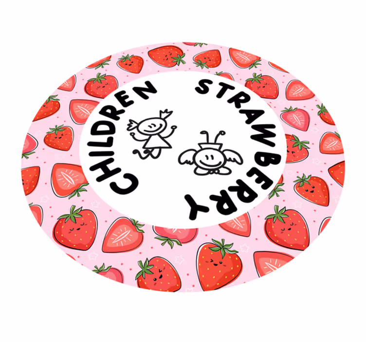 Aardbei en kinderen vinyl vloerkleed keuken - TenStickers