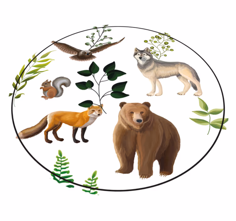 Vinyl vloerkleed dieren Meerdere dieren ontwerp - TenStickers