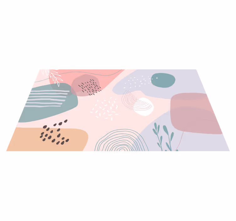 Abstracte zachte vormen vinyl tapijt modern - TenStickers