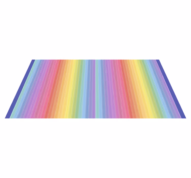 Kleurrijk regenboogeffect vinyl tapijt met strepen - TenStickers