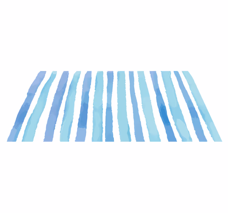 Set koel blauw vinyl tapijt met strepen - TenStickers