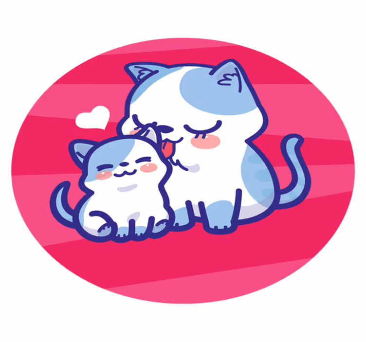 Knuffelige kattenvrienden vinyl tapijt voor meer kinderen - TenStickers